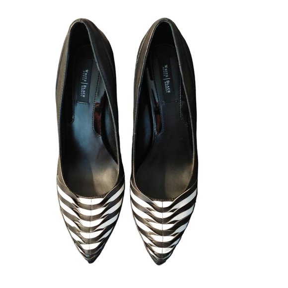 White House Black Market Scarlett Black and White Pumps - Size 9 - Picture 6 of 14